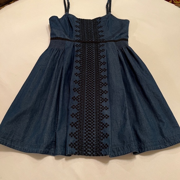 Free People New Romantics Denim Dress Sz 8 - Picture 3 of 15
